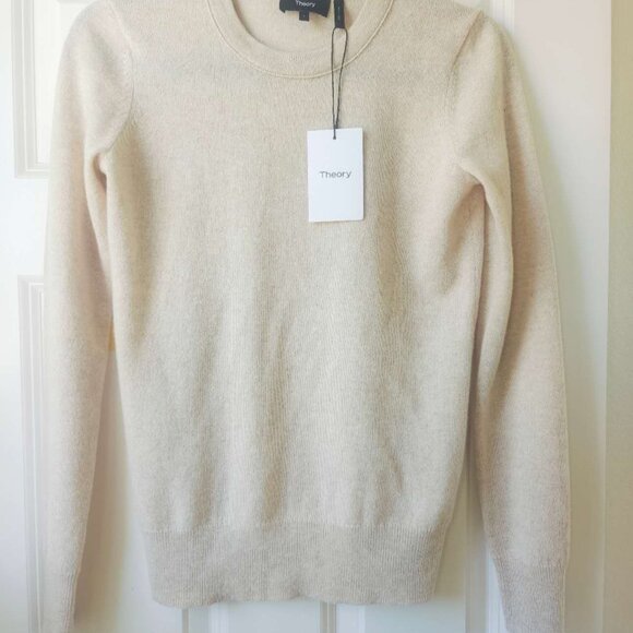 NWT Theory Kaylenna Crewneck Sweater in Feather Cashmere - Picture 5 of 6